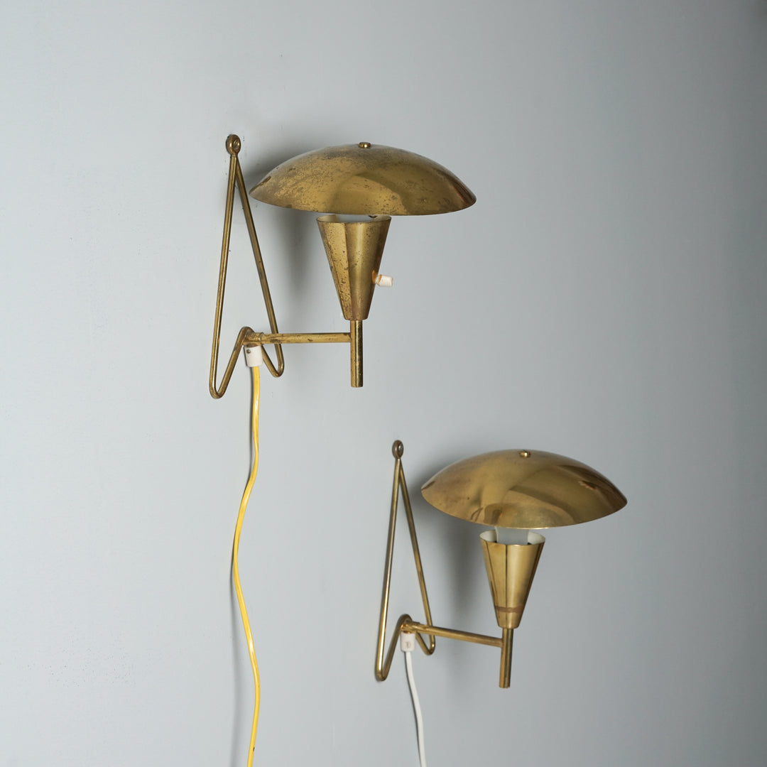 Pair of model EV 57 wall lights, Itsu, 1950s