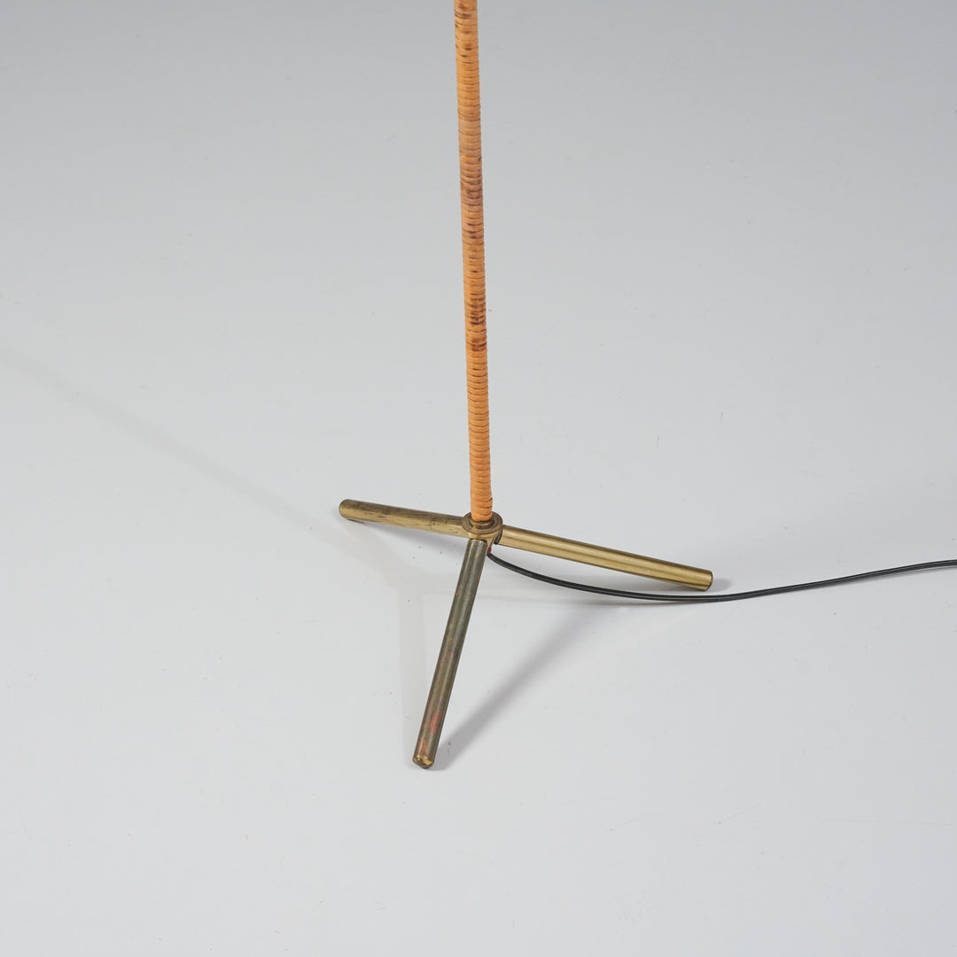 Rattan floor light, Finland, 1950s