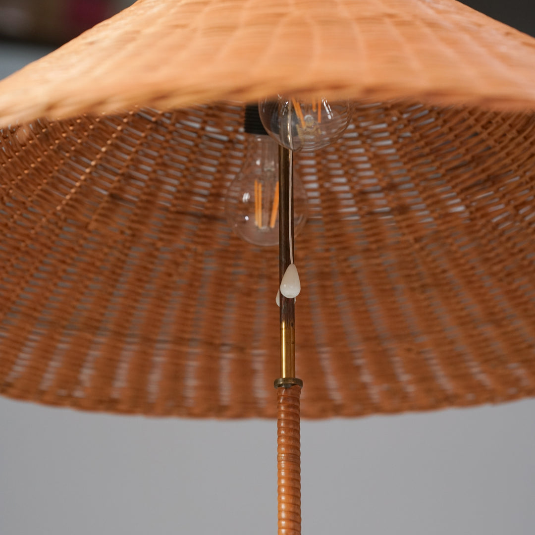 Rattan floor light, Finland, 1950s