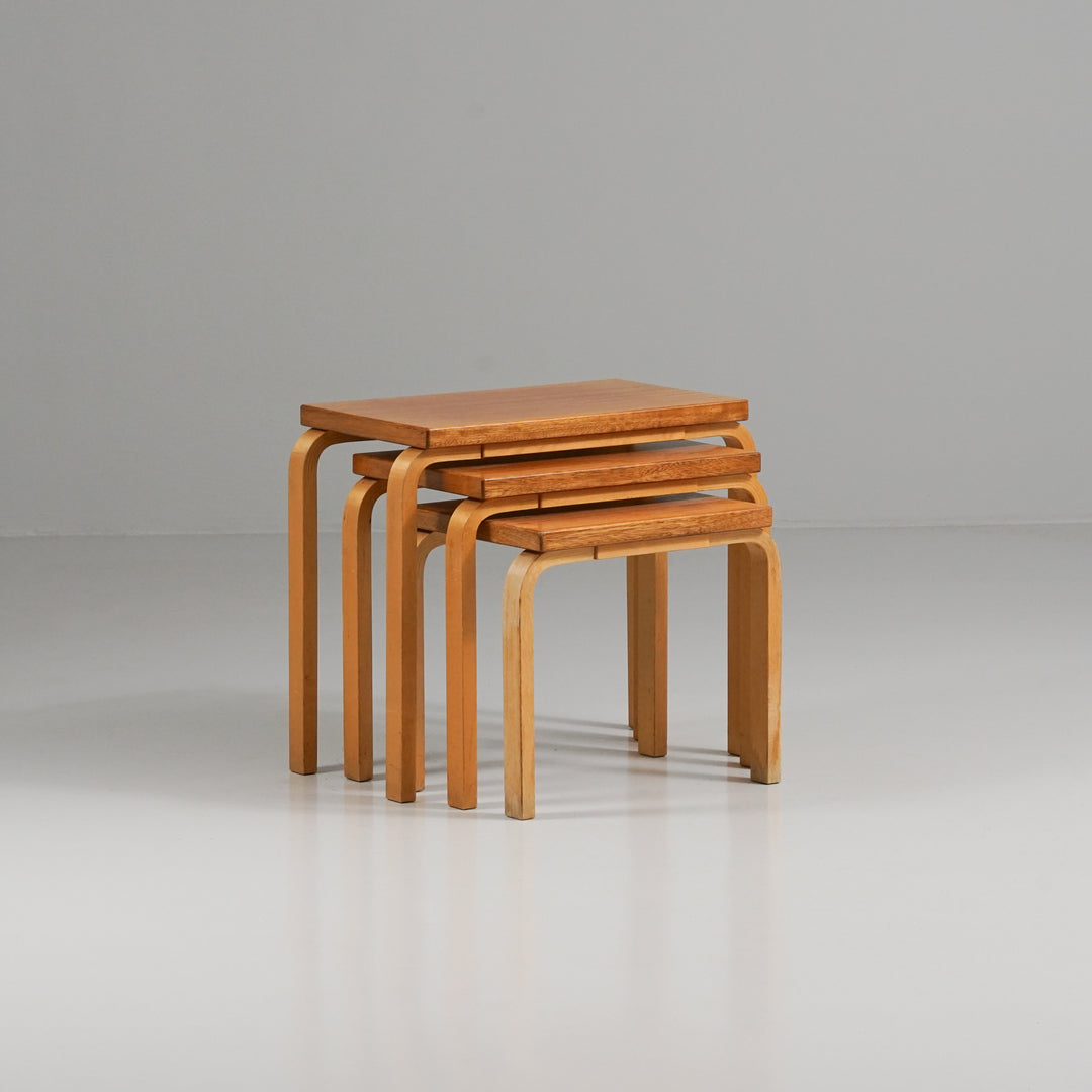 Nesting tables, Alvar Aalto, Oy Huonekalu- ja Rakennustyötehdas Ab, 1950s