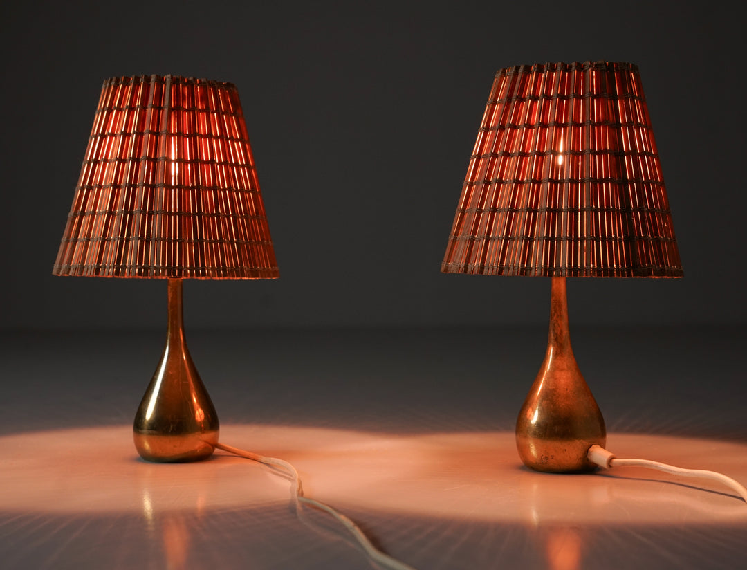 Pair of model 61046 Drop table lamps, Mauri Almari, Idman, 1950s