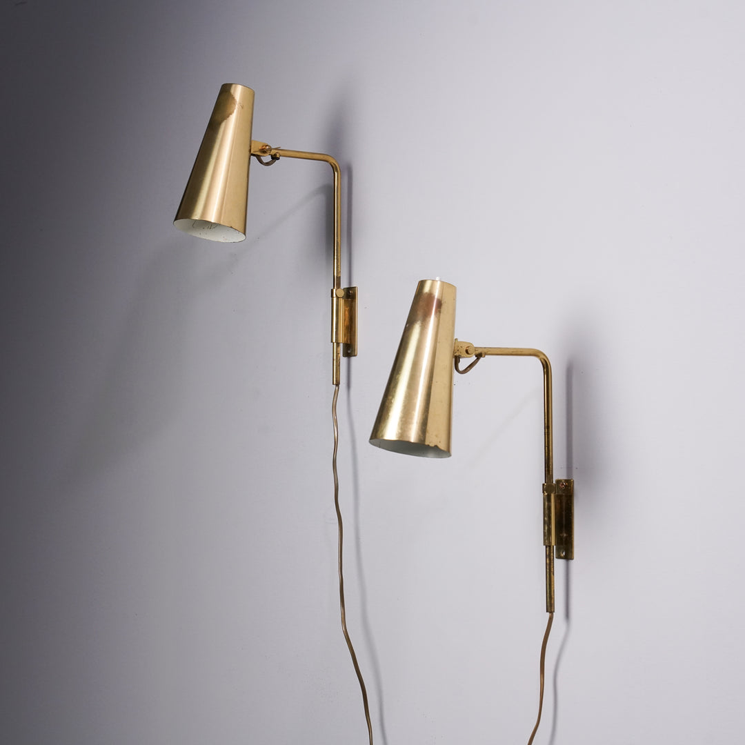 Pair of model 9459 wall lights, Paavo Tynell, Taito Oy, 1940/1950s
