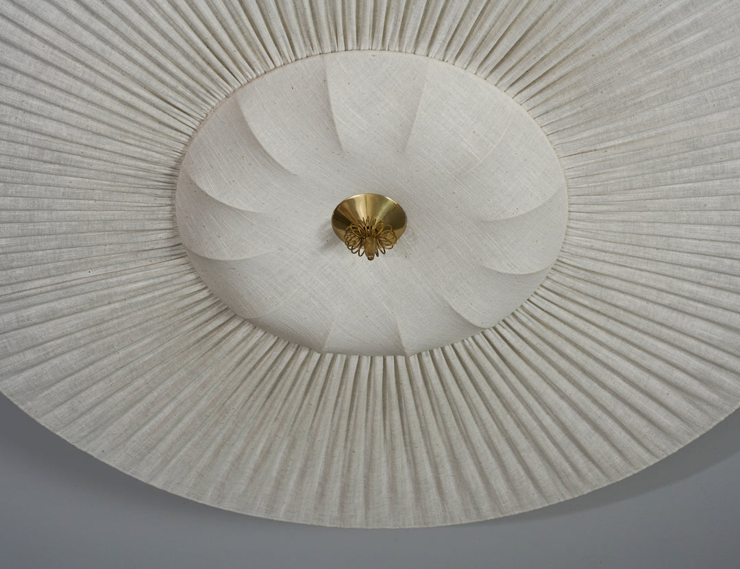 Rare silk flush mount, Itsu, 1950s